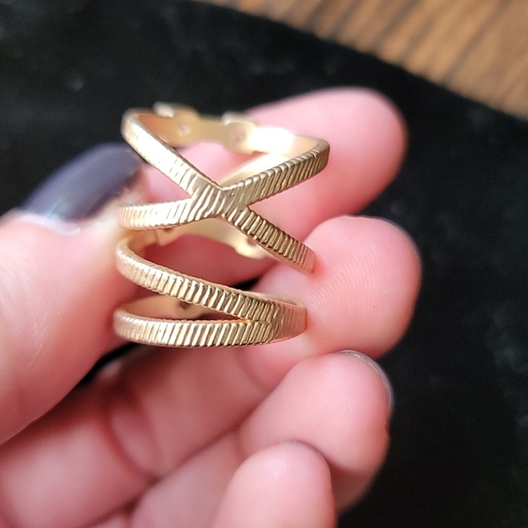 BCBG Gold/Crystal Stacked Ring-New! - Picture 5 of 9